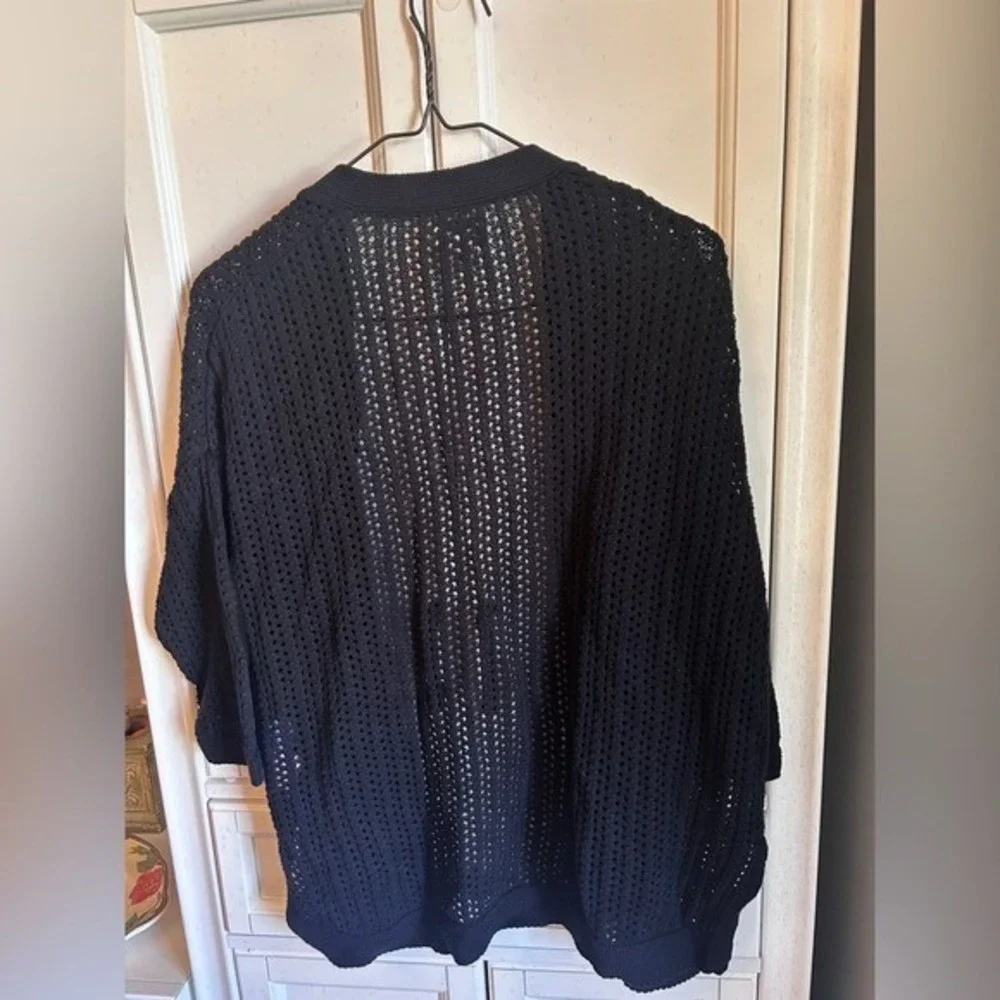 XSmall Old Navy Black Crocheted Cardigan Quarter Sleeves‎ Winter Fall - Picture 10 of 12